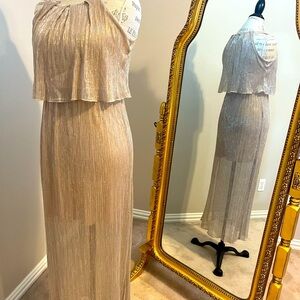 Sweet Storm size Small gold metallic formal dress